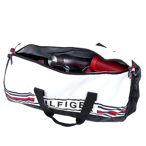 Tommy Hilfiger Kendall Polyester 28Cm Gym Bag Duffel for Unisex - Black+White