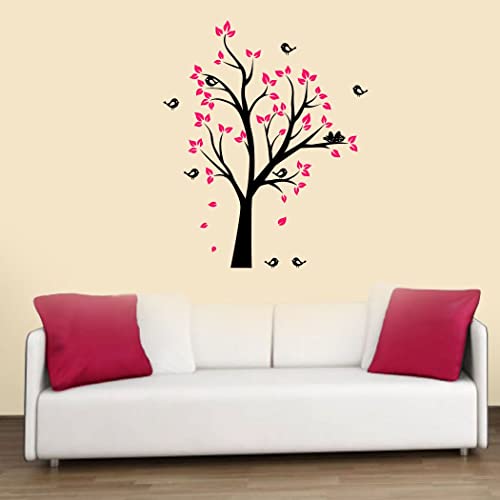 Delight Art Tree with Leaf and Birds Wall Sticker Size - ( 70*85 ) cm Model id - ( DAMC00366L )