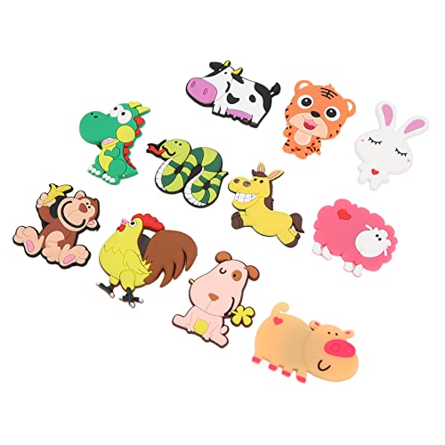 Ubersweet® Animal Magnets, Twelve Chinese 11PCS Cute Look Fridge Animal Magnet for Home for Automobile for Refrigerator