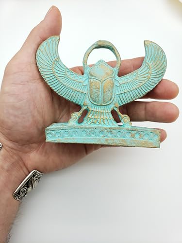 Discoveries Egyptian Imports Made in Egypt - Winged Scarab Statue - Patina Finish - 3 Inches