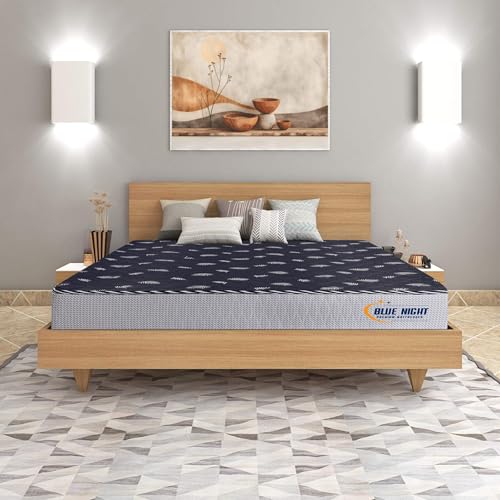 BLUENIGHT Springo Premium Mattress | Super Soft Foam | HR Foam | Anti-Bacterial Cotton | Ultimate Comfort (King Size, 78x72x10 inch)