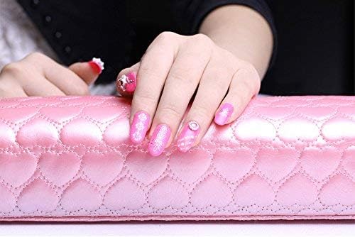 THR3E STROKES Nail Pillow Hand Rest for Nails, PU Leather Nail Armrest Detachable Manicure Hand Pillow Cushion Nail Art Accessories Tool for Nail Art Supplies (Women) (PINK)