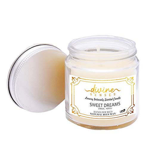 Divine Senses Scented Candle | Natural Soy Wax Aromatherapy Candle | Premium Glass Jar |30 Hour Long Burning | Candles for Home Decor,