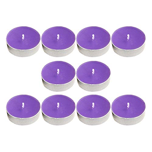 ATORSE® 10Pcs Smokeless Round Tealight Candles 3.5X1Cm Purple