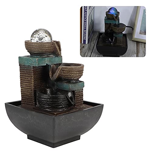 Set of 2 Desktop Fountain, Stable and Durable Led Desktop Fountain for Home Office for Desktop Decoration(Model: 9116)