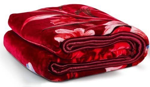 MUKHAKSH (Pack of 1 Indian Warm Woolen Winter Multicolour Mink Double Bed Blanket (2 Kg), Print May varyvery Comfortale