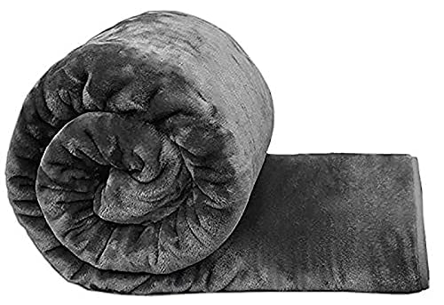 SoftTouchy 500 TC Mink Floral Embossed Super Soft Heavy Bed Velvet for Winter Ac Bed Blankets Quilt Rajai (Grey, Double - 87x85 Inch)