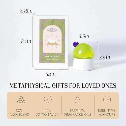 Unique Cute Green Purple Heart Candle, Iceland Aurora with Inspiration of Pure HOPE, Thank You Gifts Birthday Gifts for Girlfriend/Mom/Wife, Get-Well Gifts, Lemon Candle Refresh-soy wax 40 hours