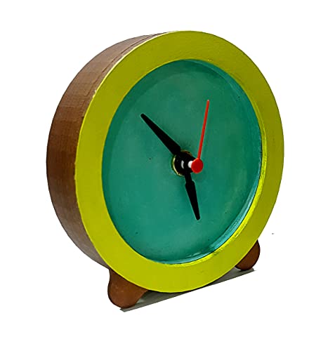 GENERIC Handmade MDF Wooden Table Top Clock for Home Decorations and Gifting