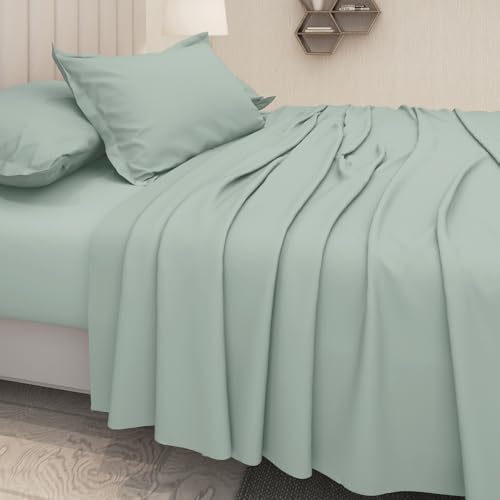 LABHAM - 600TC Luxury King Size Bedsheet for Double Bed (108'' x 108'') with 2 Pillow Covers (46cm x 69cm), Pure Cotton, Super Soft, Breathable, Anti Microbial