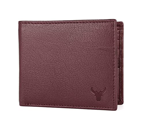 NAPA HIDE Maroon Leather Wallet for Men I Handcrafted I 4 Credit/Debit Card Slots I 2 Currency Compartments I 1 Transparent ID Window