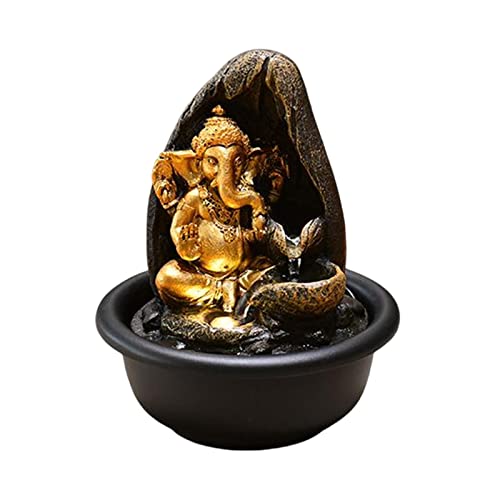 ATORSE® Tabletop Water Fountain Buddha Statue for Office Farmhouse Birthday Gifts Hindu Ganesha Statue