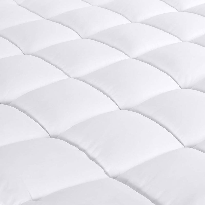 D & G THE DUCK AND GOOSE CO Supportive Full Size Mattress Topper 2" Thickness Version! Gel-Fiber Filled Bed Topper with Double Border Pillow Top Construction