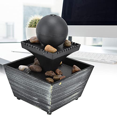 USB Desktop Fountain, Lightweight LED Tabletop Fountain Fashion 3V with Stones for Office for Bedroom for Living Room