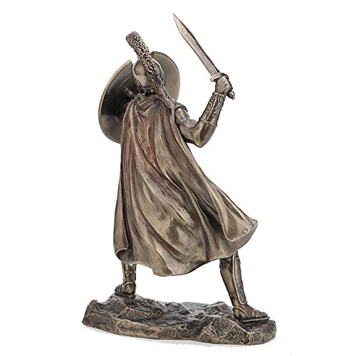 Veronese Design 9 5/8 Inch Greek Hero Achilles Battle Stance Cold Cast Resin Antique Bronze Finish Statue Home Decor