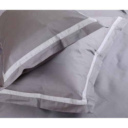 Etonner Audley Bold Border Smoke Double Bed Sheet