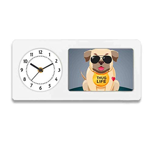 Designer Unicorn Desk/Shelf Clock with Attached Frame Thug Life 9.5 * 4.5 inches