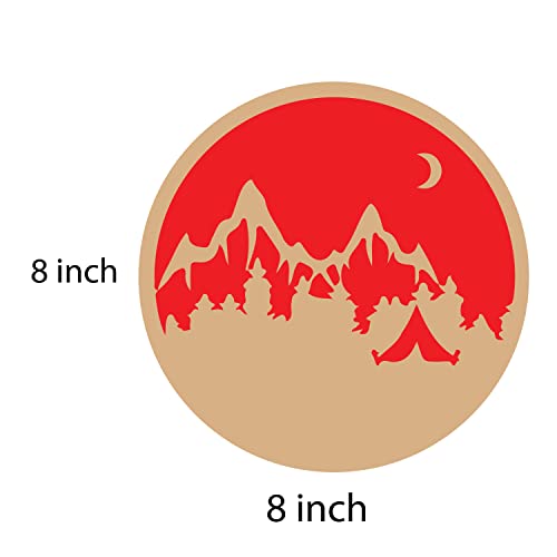 DOTME Travel Adventure Explore Mountain Wooden With Vinyl Sticker Decorative Design Wall Décor Home Boys Bedroom Living Room Hall DIY Art 8 INCH (Red)