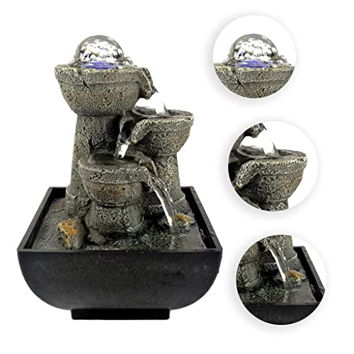 CALANDIS® Water Fountain with Led Lights Desktop Fountain Home Decor Ornament Style 7 | 1 Piece Desktop Water Fountain