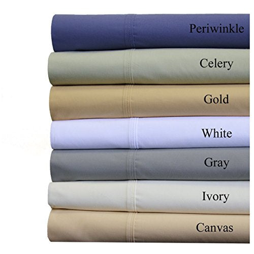 King , Ivory : Abripedic Crispy Percale Sheets, 300-Thread-Count, 4PC Solid Sheet Set, 100% Cotton, 22 Inch Super Deep Pocket, King, Ivory