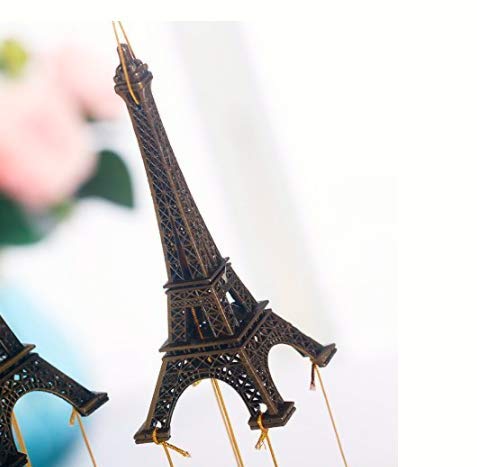 Shamsi Arts Gifts Eiffel Tower 4Bells Copper Wind Chimes Church Home Yard Garden Hanging Decor