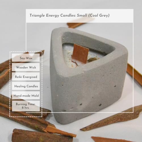 Triangle Energy Candle - Cool Grey (Lemongrass & Bay Leaf, Small)