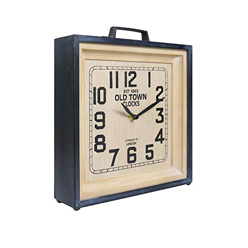 NIKKY HOME 12 Inch Shabby Chic Old Town Table Clock