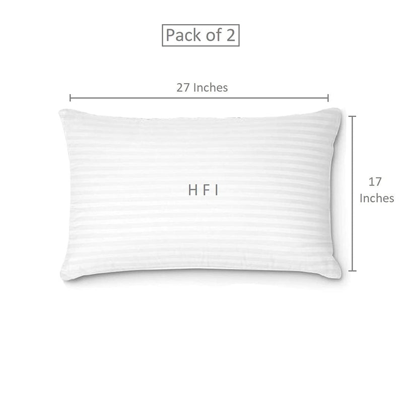 Urban Arts Premium Elite Pillows - Pack of 2 Pcs | 17 x 27 Inches | White