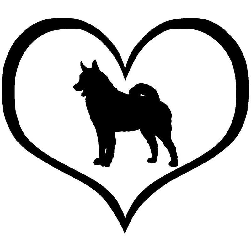 GADGETS WRAP Vinyl Wall Decal Sticker Norwegian Elkhound Dog Heart Car Cover