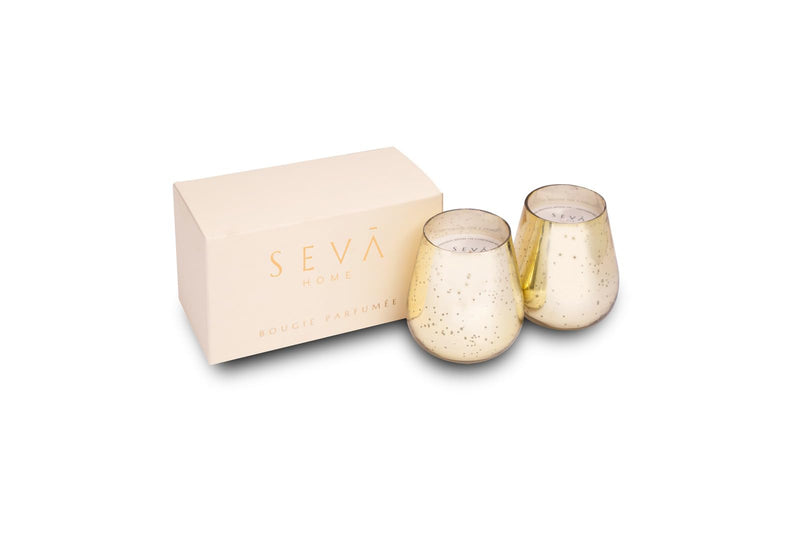 SEVA HOME Royal Candle - Set of 2 (gold) - Blanc