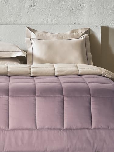 DDecor 100% Cotton 210TC Bed in BAG-BIB019-IGUANA-PUMICE Stone-Dusty Lilac