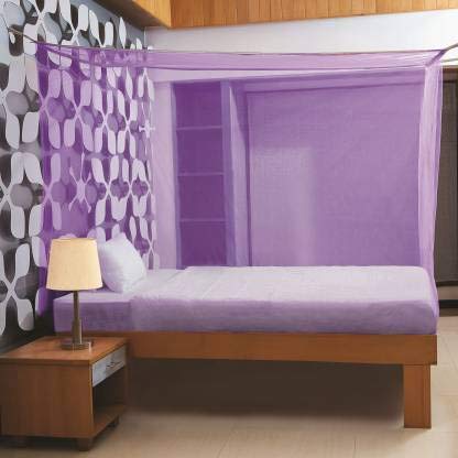 Divayanshi Mosquito Net for King Size Double Bed Extra Large Size Polycotton (Purple, 8x8)