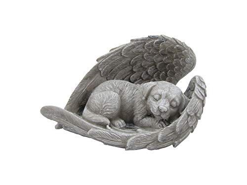 Comfy Hour Resin Dog Sleeping in Angel Wing Pet Statue - in Memory of My Best Friend Bereavement