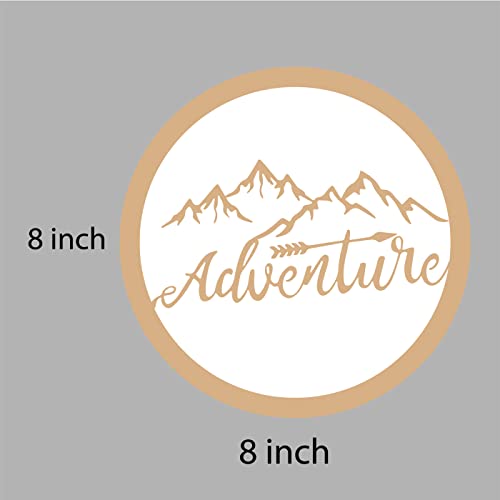 DOTME Mountain Adventure Theme Wooden With Vinyl Sticker Decorative Wall Décor Home Boys Living Room Bedroom House Hall DIY Art 8 INCH (White)