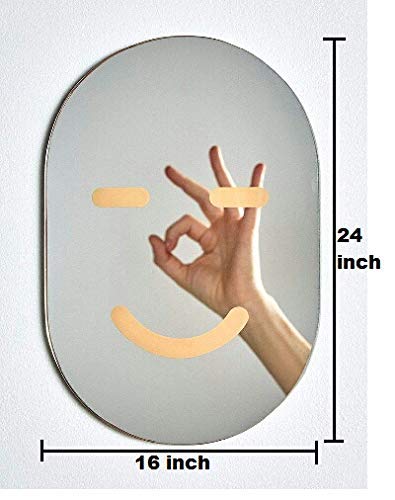 Seven Horses Frameless Oval Bevelled Mirror 16 X 24 inch.