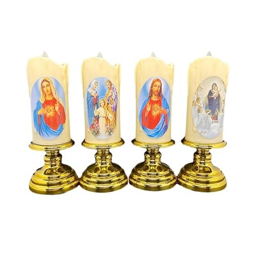 ATORSE® Flameless Electronic Candles Lamp LED Prayer for Larterns Wedding Decoration Jesus