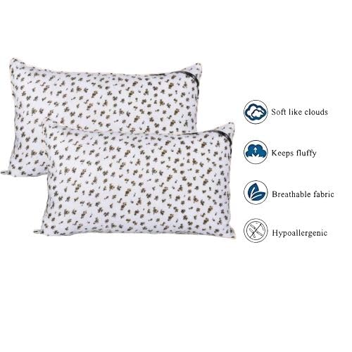 MG MARIE GOLD Luxurious 1 Piece Pillow | Polyester Microfiber Filler - 27X17 Inch Color Cotton Peinted White -115 Denier (Conjugated Fiber) (800)