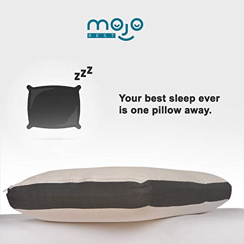 MOJOREST Orthopedic Memory Foam Pillow Bed Pillow with Removable Zip Cover, King/Large Size (24 inches Lx15 Bx4 H) (White, Premium Outer Cover, Queen Size), pack of 1