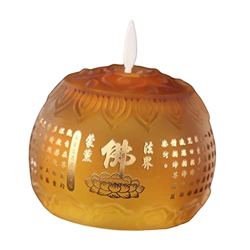 SAZ DEKOR LED Tea Lights Candle Flickering Mantle Battery Powered Lotus Flower Lamp Yellow