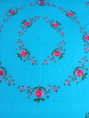 Nice Things Handwork Embroidery Bedsheets 200 Thread Count, Turquoise Color 17