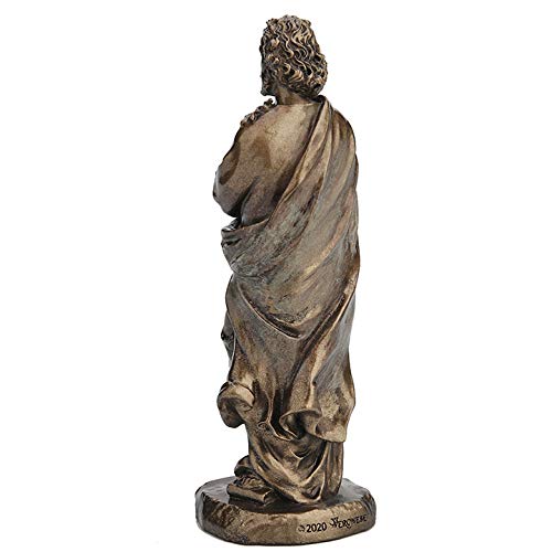 Veronese Design 3 3/8 Inch Saint Joseph Cast Resin Hand Painted Antique Bronze Finish Statue Home Decor