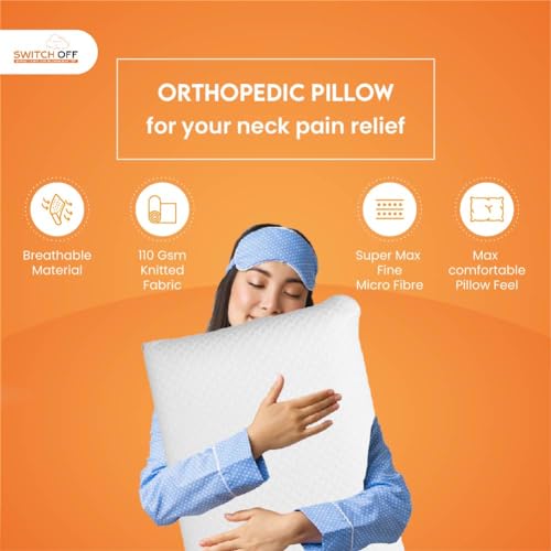 Switch-off Smart Adjustable Memory Plain Pillow,Discover The Perfect Pillow for Your Best Night's Sleep (17X27Inch) (Pack of 4)