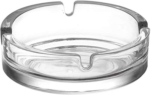 NISIXDEC Ashtray Glass Round | Tabletop Ash Tray Indoor Outdoor Home Decor Set Of (Set Of 1 | Hard Glass | Bpa Free)