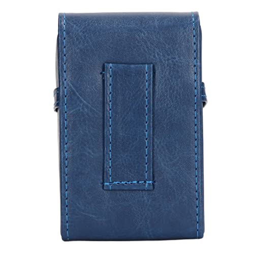 PU Leather Cigarette Box, Cigarette Holder Universal Fine Workmanship 20 Capacity Portable for Home (Blue)