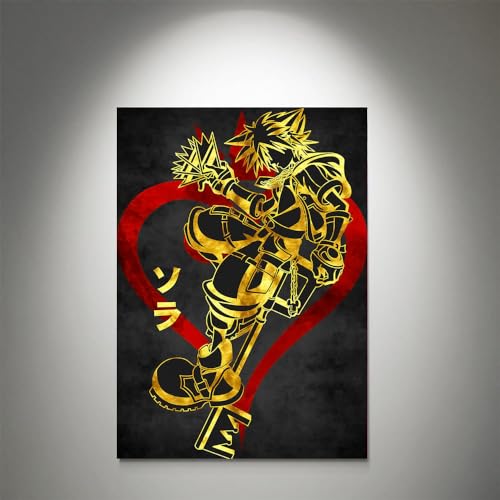 GADGETS WRAP Canvas Gallery Wrap Framed for Home Office Studio Living Room Decoration (11x17inch) - Golden Sora Kingdom Hearts