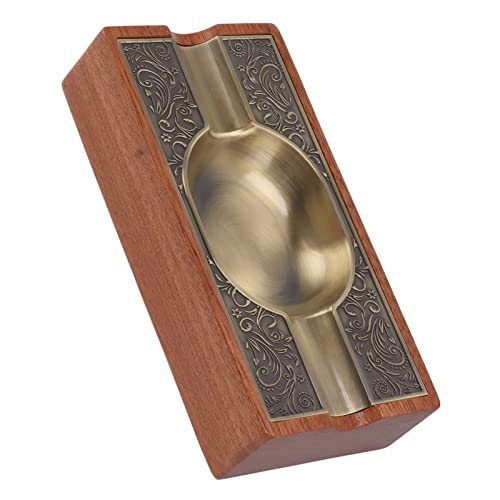 Cigar Ashtray, Portable Easy To Clean Light Luxury Outdoor Cigar Ashtray for Patio (Bronze Plating)