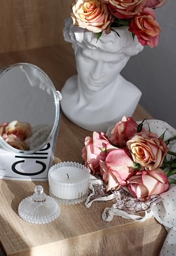 Ruya's Handcrafts Lunar Glow Single Wick Rose Quartz Stone | Mood Enhancer That Evokes Childhood Memories, Therapy Candles | Love Spell Candles (Lush Nodes)