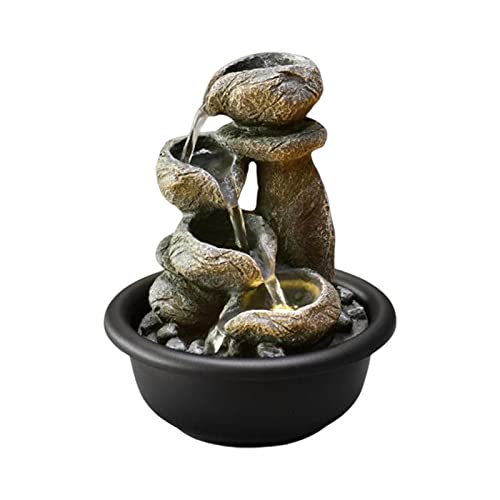 CALANDIS® Indoor Waterfall Fountains Mini Waterfall Flowing Water Ornament Waterscape Style A | 1 Tabletop Fountain