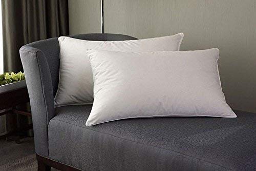 LINENWALAS White Pillows with Pillow Protector, 50/50 Feather and Goose Down Pillow, Set of 1, Standard Size Pillow (17x27 inch) (70% Feathers - 30% Goose Down)