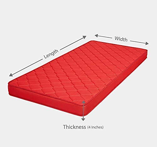 ASOKAM Orthopedic King Size Bed Dual Comfort Soft Mattress (King Size Bed,78 x 72 x 4 Inches,Maroon)